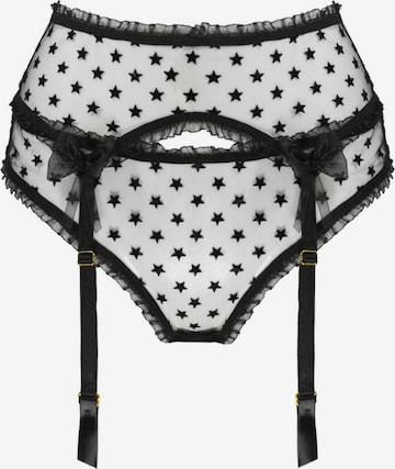 WHITE RVBBIT Strumpfhalter in Schwarz: Vorderseite