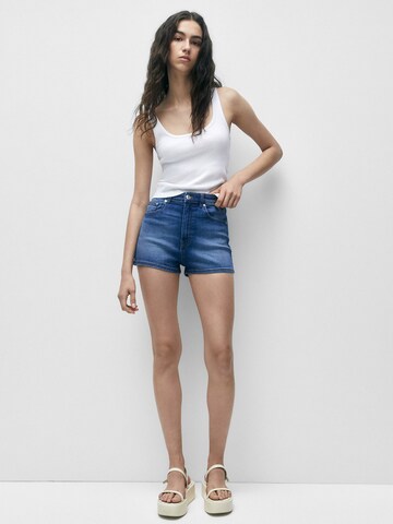 Pull&Bear Slimfit Shorts in Blau