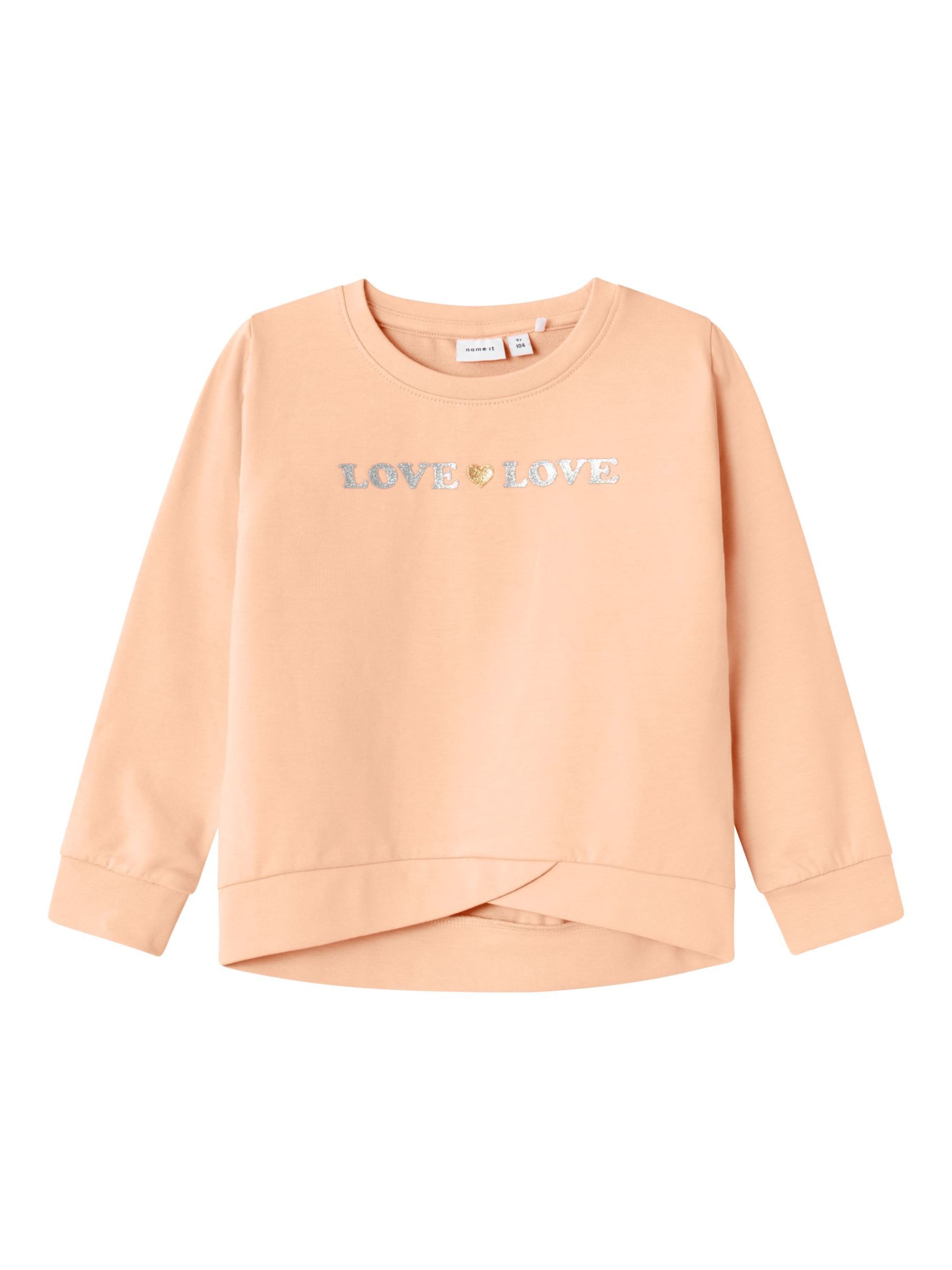 NAME IT Sweatshirt 'Glitzer' in Oranje: voorkant