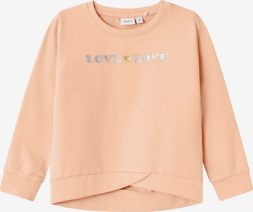 NAME IT Sweatshirt 'Glitzer' in Oranje: voorkant