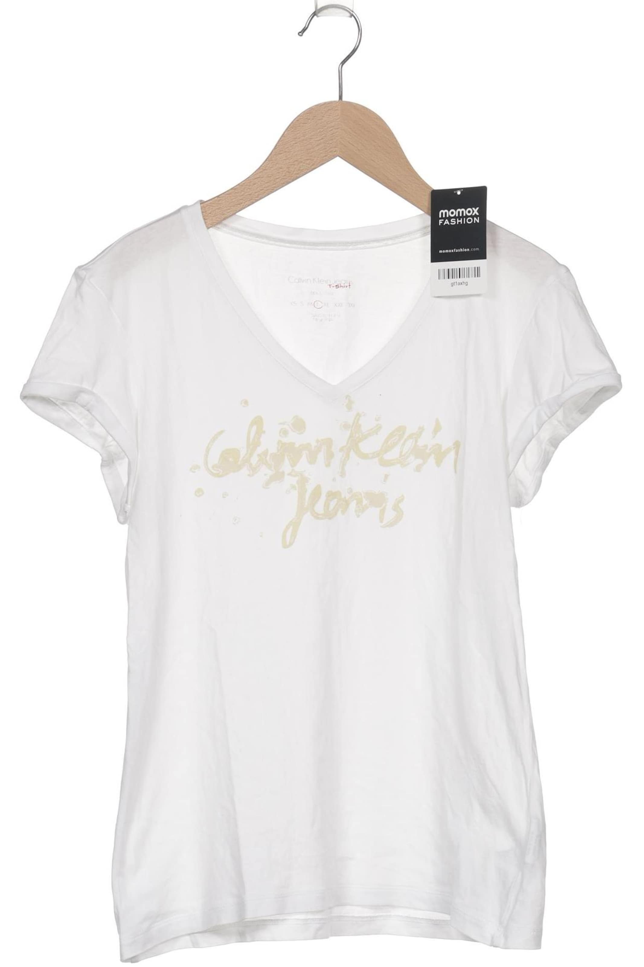 Calvin Klein Jeans T-Shirt L in Weiß: Vorderseite
