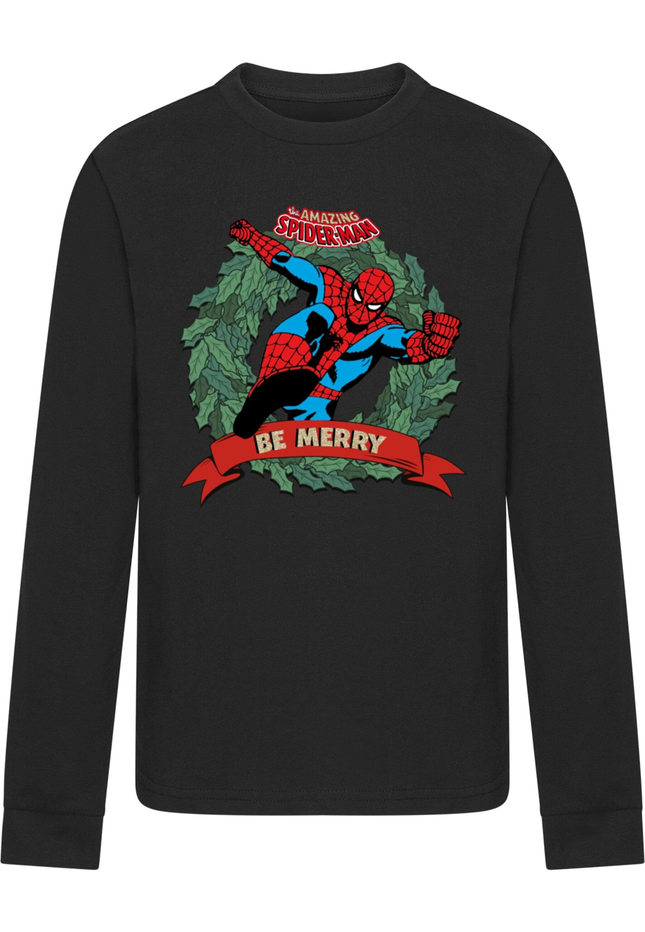 Maglietta 'Spider-Man - Be Merry' di ABSOLUTE CULT in nero: frontale