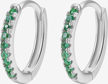 Hey Happiness Oorbellen 'Green Huggies' in Zilver: voorkant