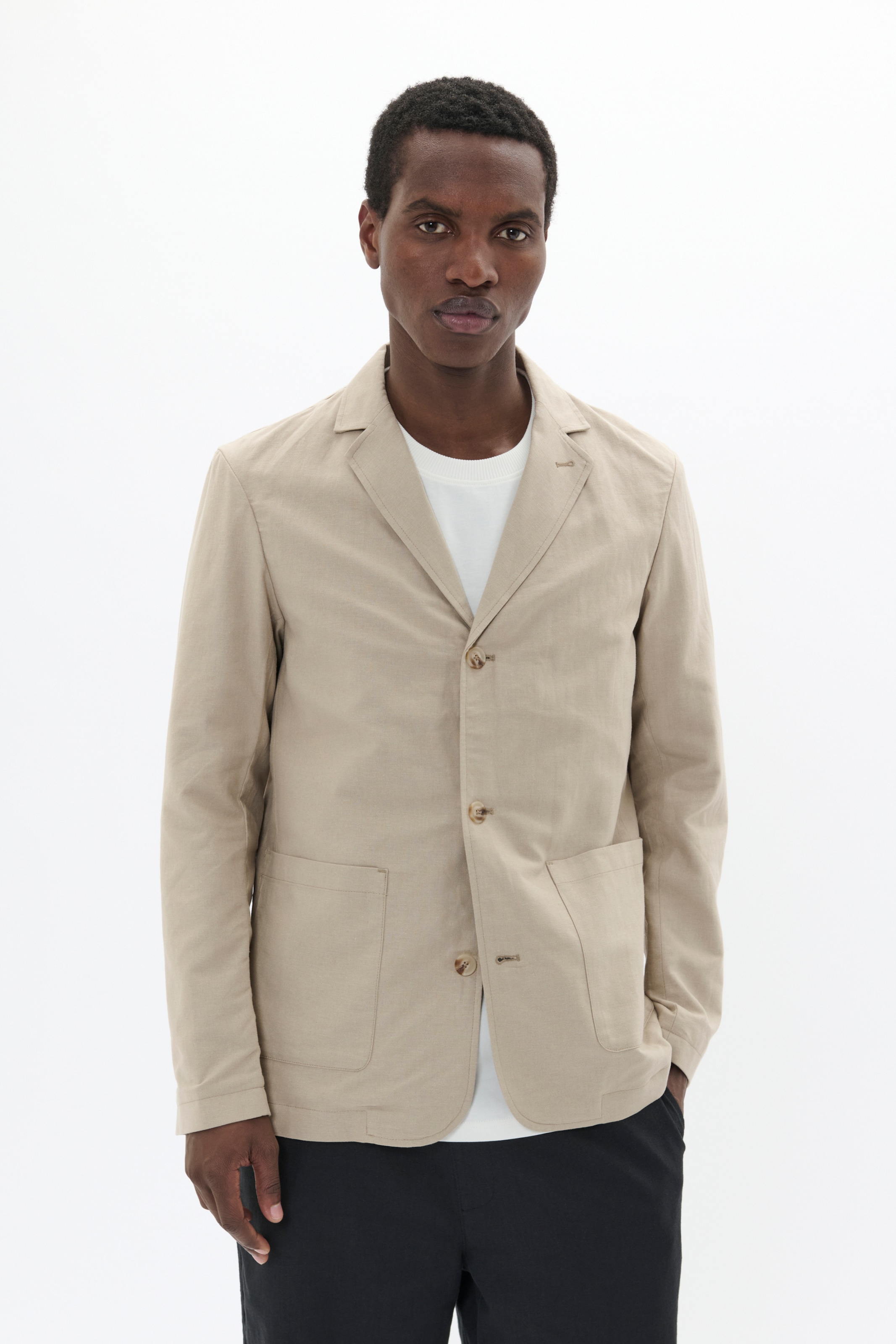 Coupe regular Veste de costume 'MAbarley' Matinique en beige : devant