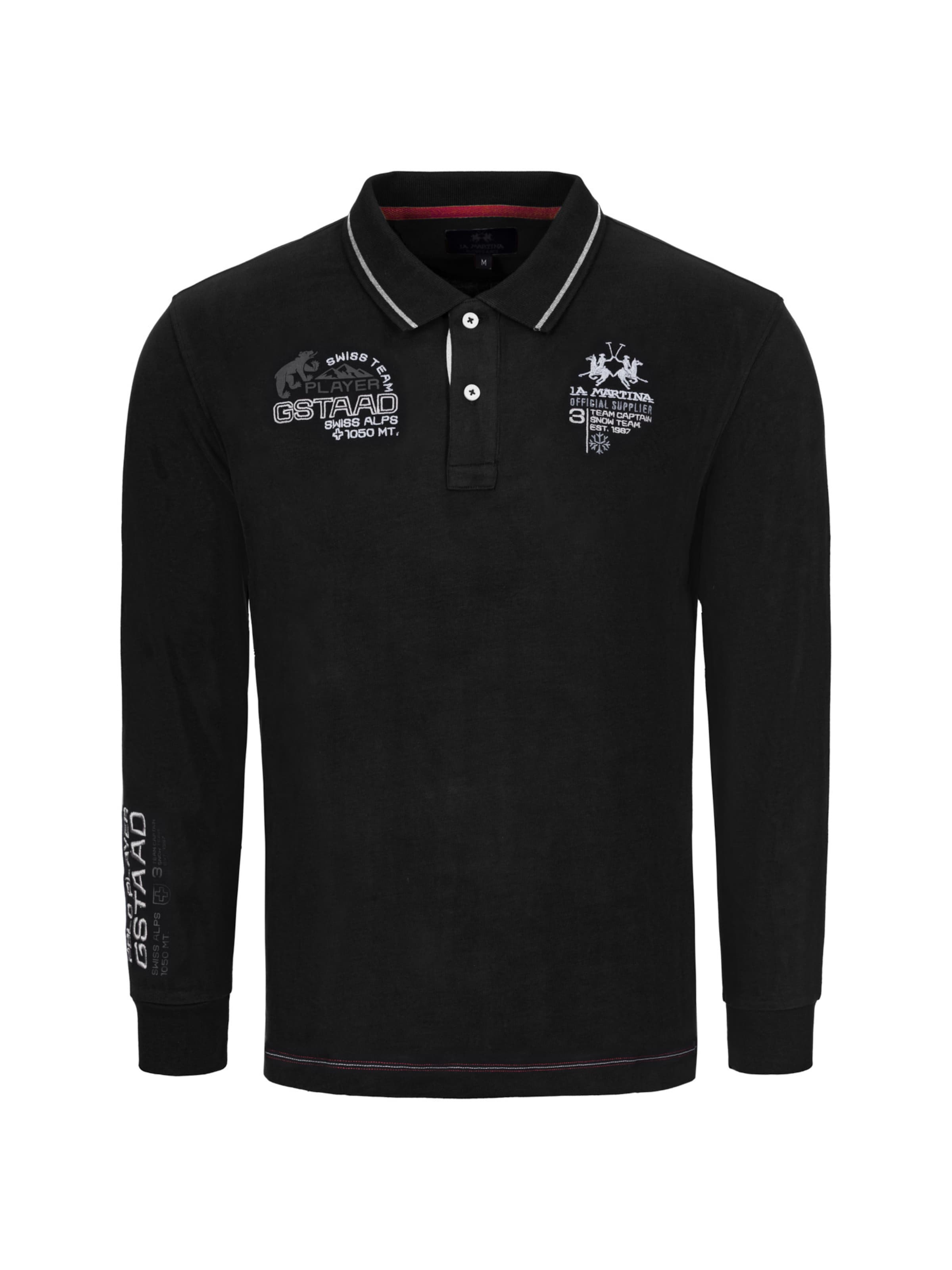 Maglietta 'MBP301' di La Martina in nero: frontale