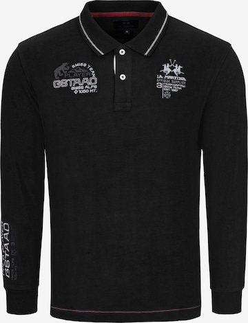 Maglietta 'MBP301' di La Martina in nero: frontale