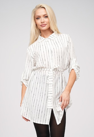Robe-chemise Cloud5ive en blanc : devant