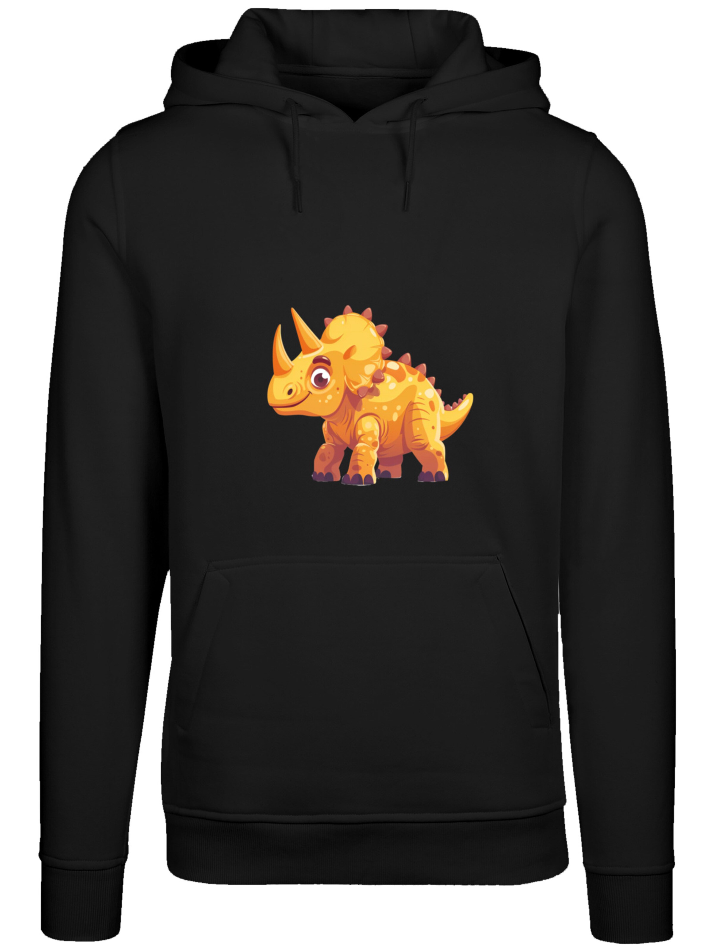 Sweat-shirt 'Süßer Triceratops Dinosaurier' F4NT4STIC en noir : devant