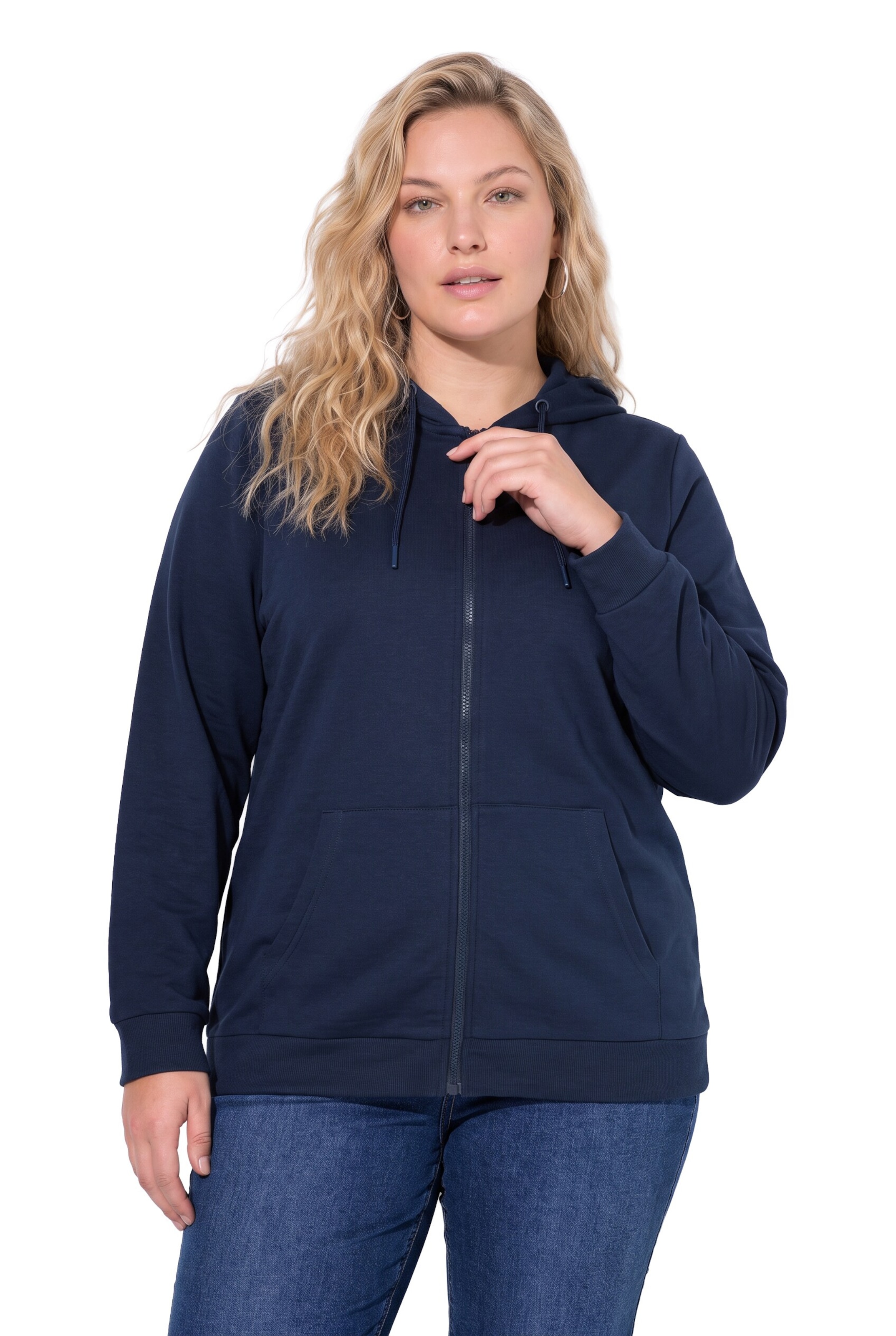 Ulla Popken Sweat jacket in Blue: front