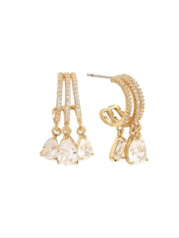 Cala Rose Earrings in Gold: front
