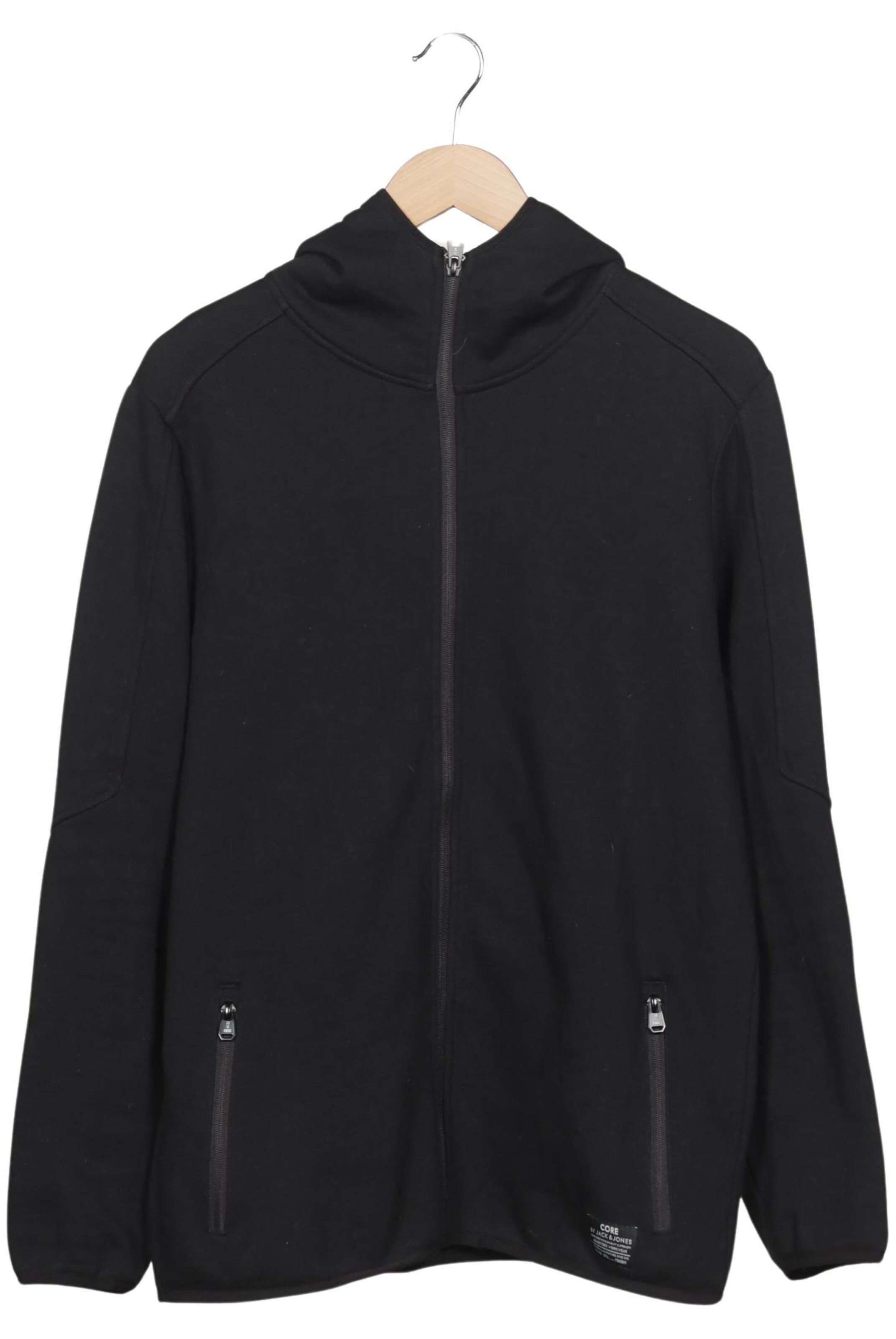 JACK & JONES Sweatshirt & Zip-Up Hoodie in L in Black: front