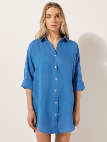 CALZEDONIA Blusenkleid in Blau: Vorderseite