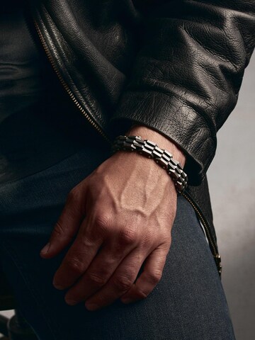 Bracelet 'TRACK' REYTEL en argent : devant