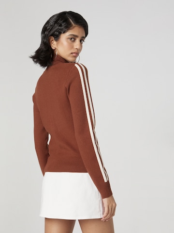 Bella x ABOUT YOU Knit Cardigan 'Janett' in Brown
