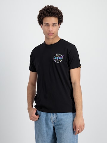 T-Shirt 'Space Shuttle' ALPHA INDUSTRIES en noir : devant