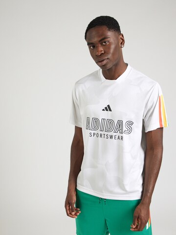 T-Shirt fonctionnel 'Tiro' ADIDAS SPORTSWEAR en blanc : devant