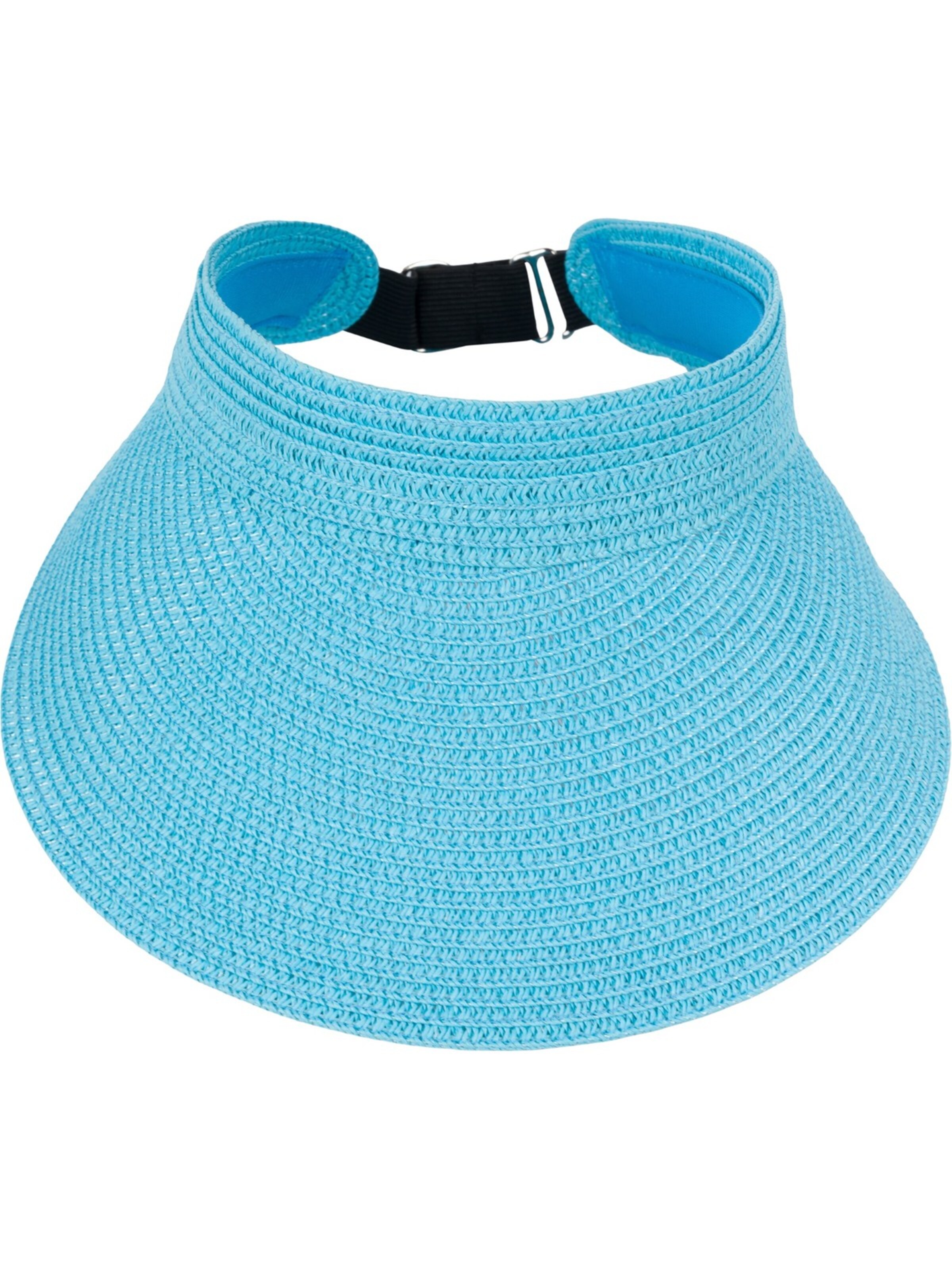 styleBREAKER Cap 'Papierstroh Visor Cap Einfarbig' in Blue