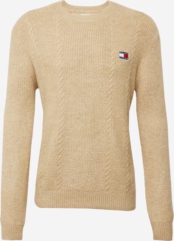 Tommy JeansPulover - bež boja: prednji dio