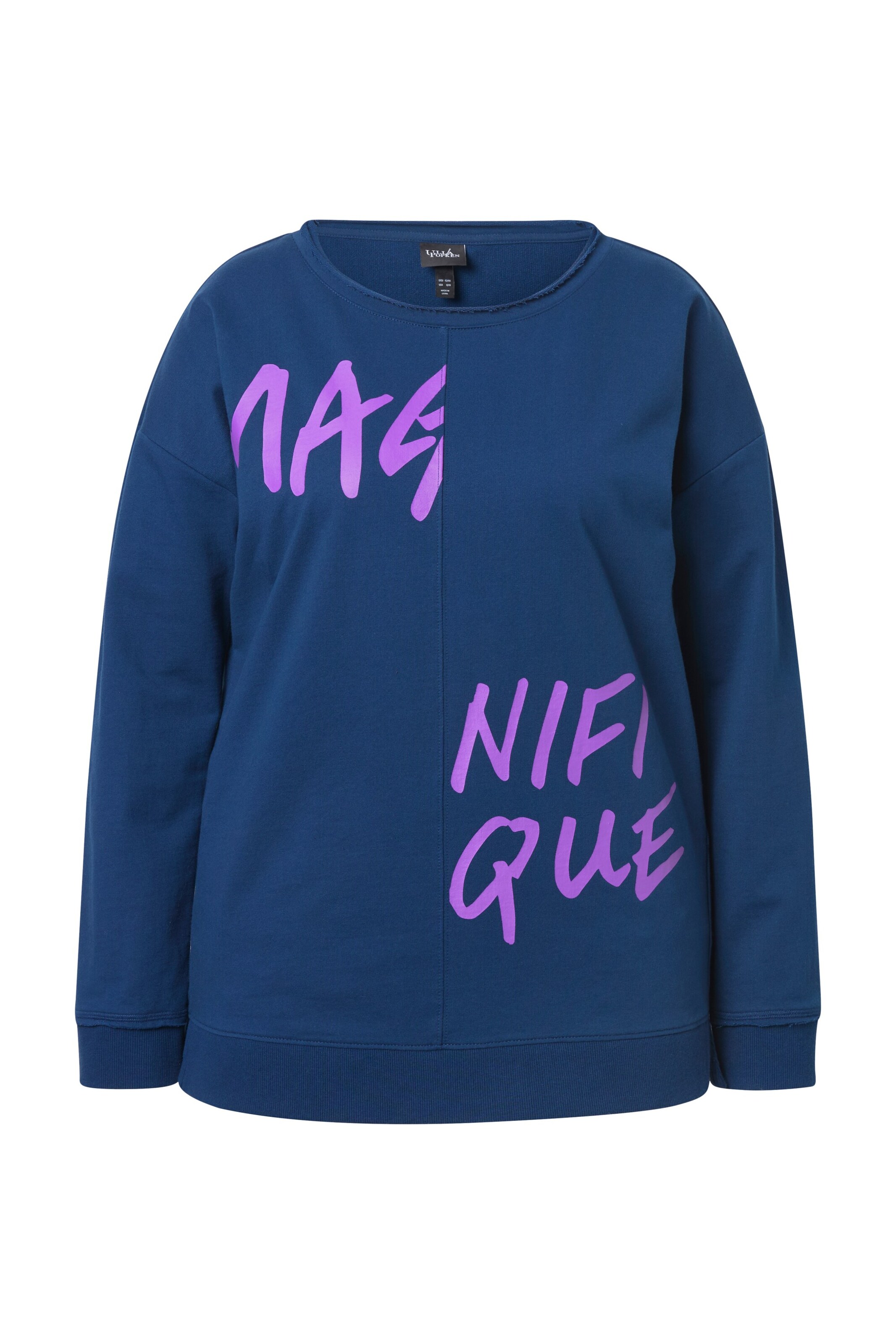 Ulla Popken Sweatshirt in Blauw: voorkant