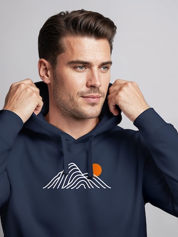 Neverless Sweatshirt 'Lineart Berge' in Blau