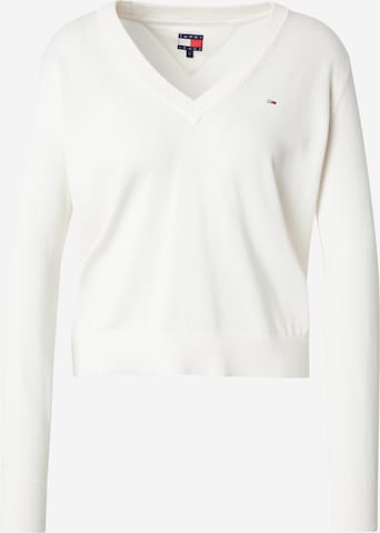 Tommy Jeans Свитер 'ESSENTIAL' в Белый: спереди