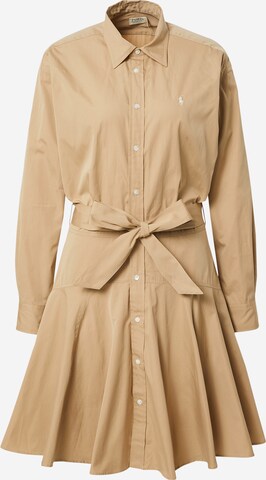 Polo Ralph Lauren Shirt Dress in Beige: front