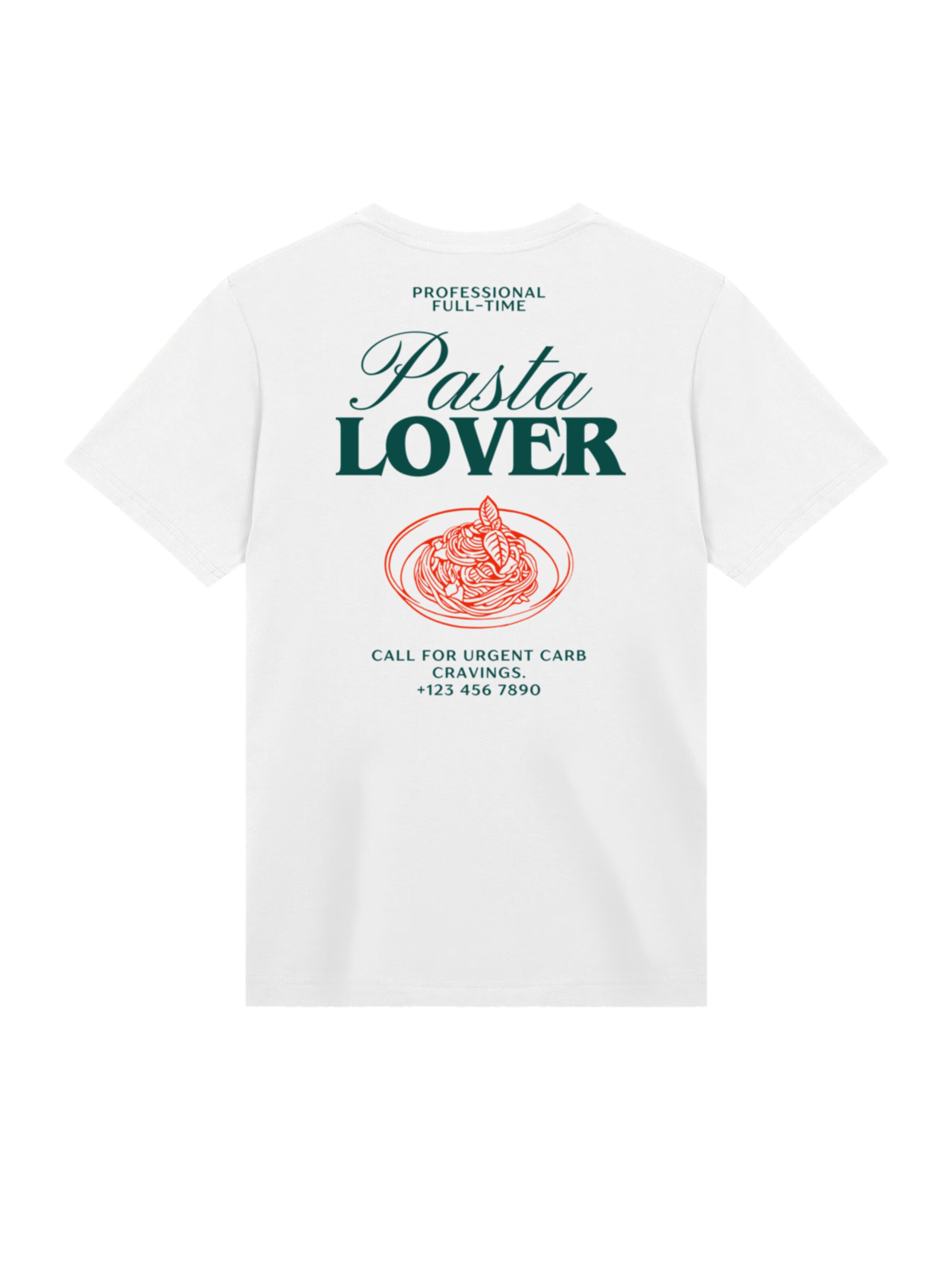 T-Shirt 'Pasta Lover' F4NT4STIC en blanc