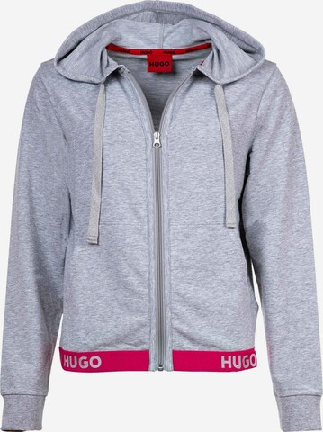 HUGO Zip-Up Hoodie in Grey: front