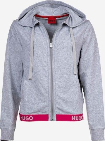 HUGO Red Zip-Up Hoodie in Grey: front