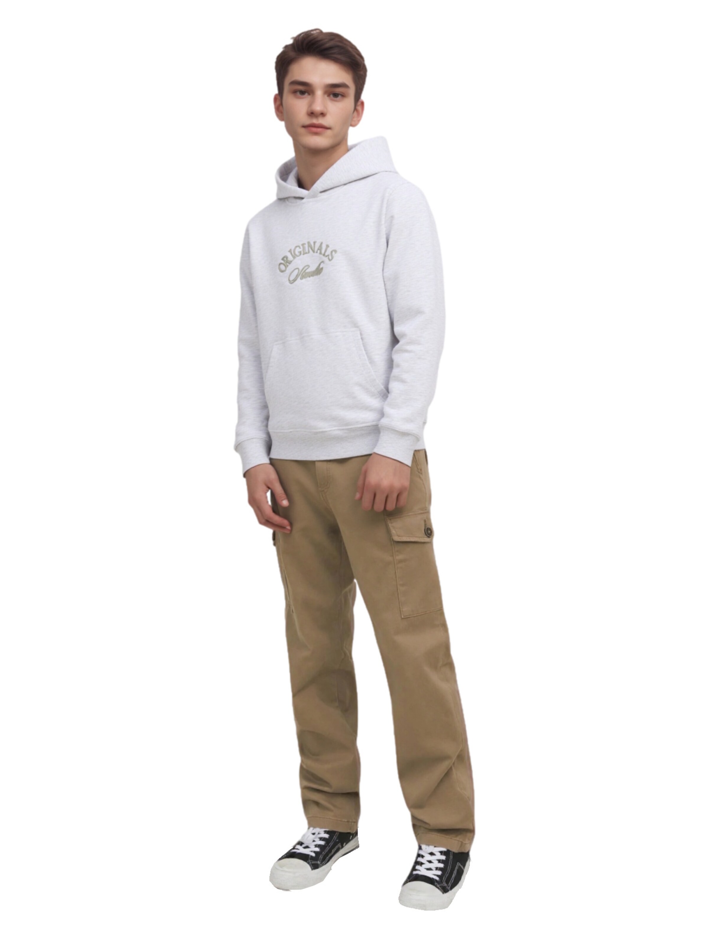 Sweat 'Bleecker Branding' Jack & Jones Junior en blanc
