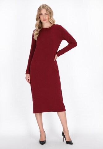 Robes en maille 'Classic' DreiMaster Klassik en rouge : devant