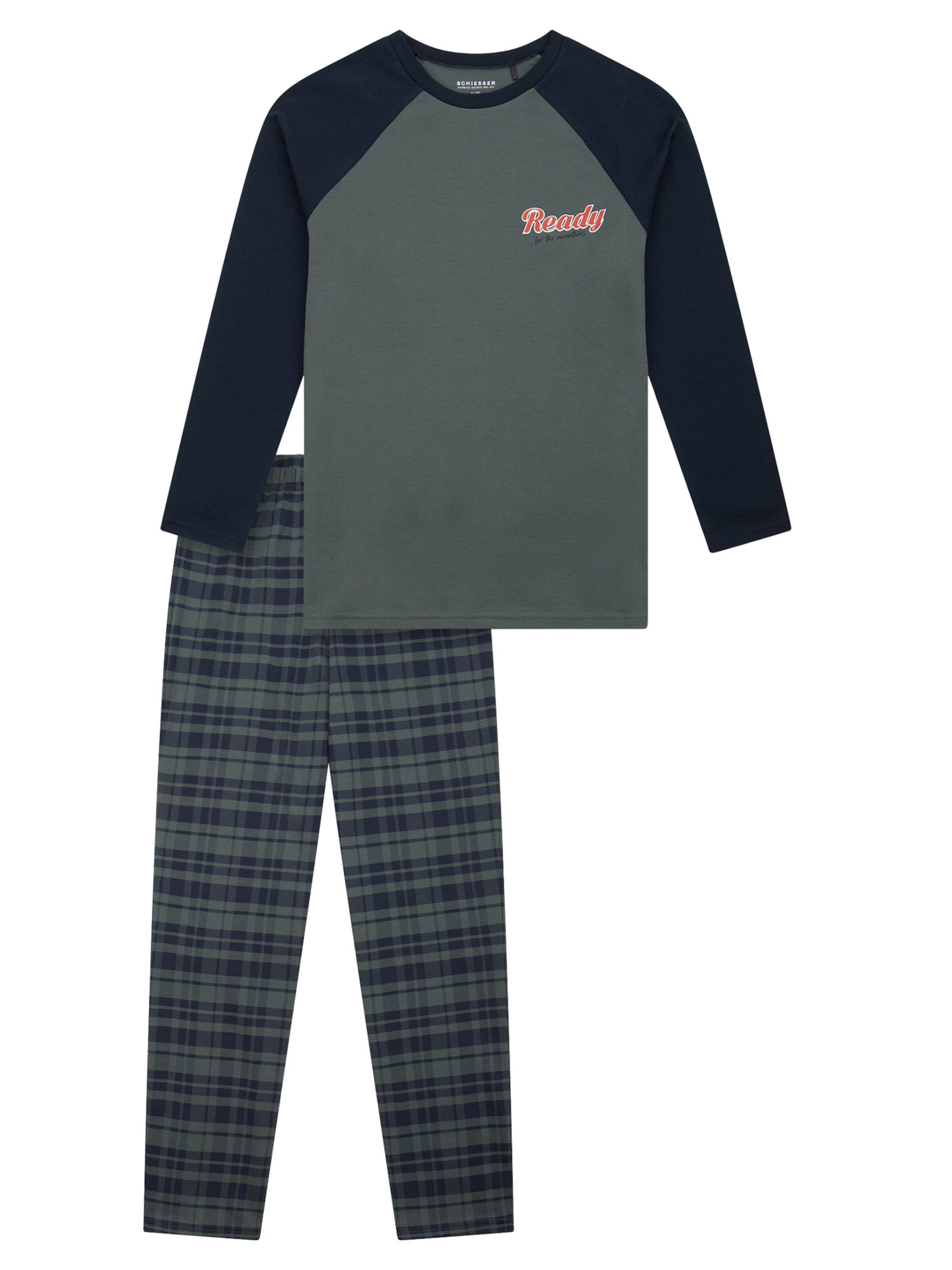 SCHIESSER Pajamas in Green: front