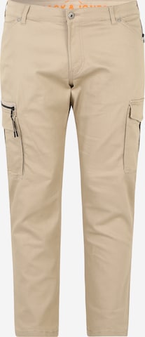 Jack & Jones Plus Regular Cargobroek 'Stace' in Beige: voorkant