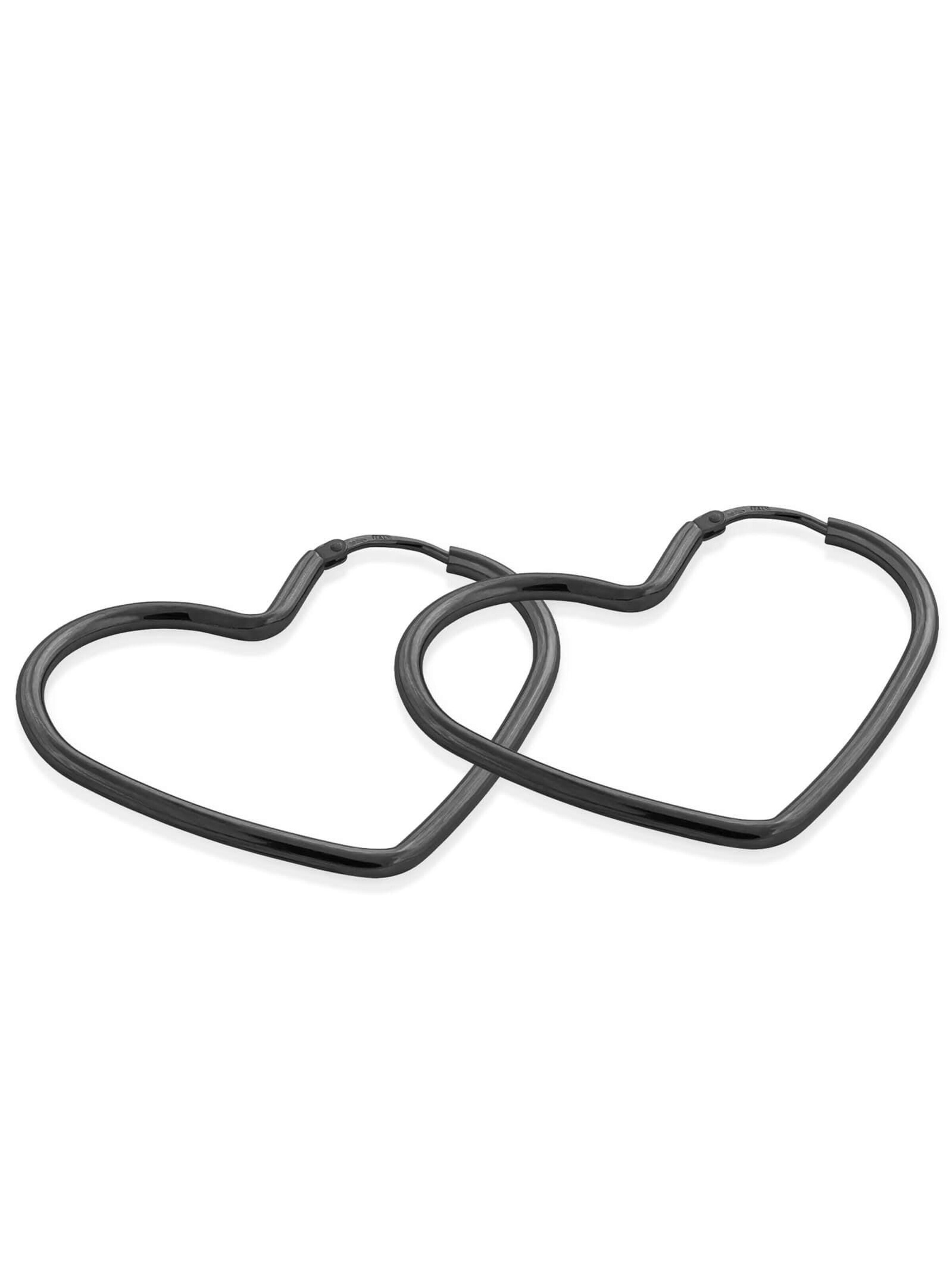 modabilé Ohrringe 'HEART'‌‌‌‌‌‌ in Schwarz: Vorderseite