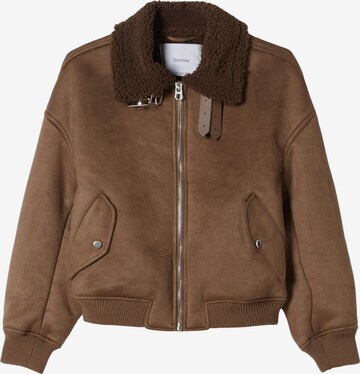 Veste mi-saison Bershka en marron : devant