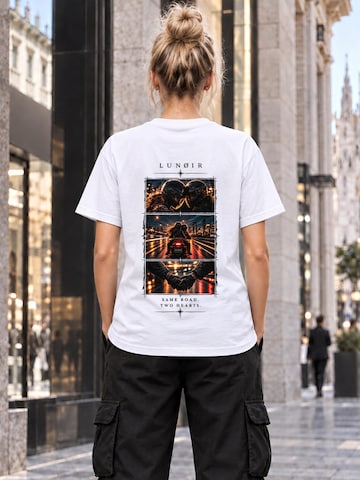 LUNØIR Studio Shirt 'Same Road Two Hearts'‌‌‌‌‌‌‌‌‌ in Weiß