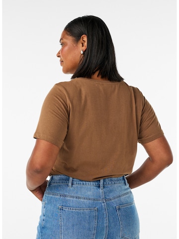 T-shirt 'Mliz' Zizzi en marron