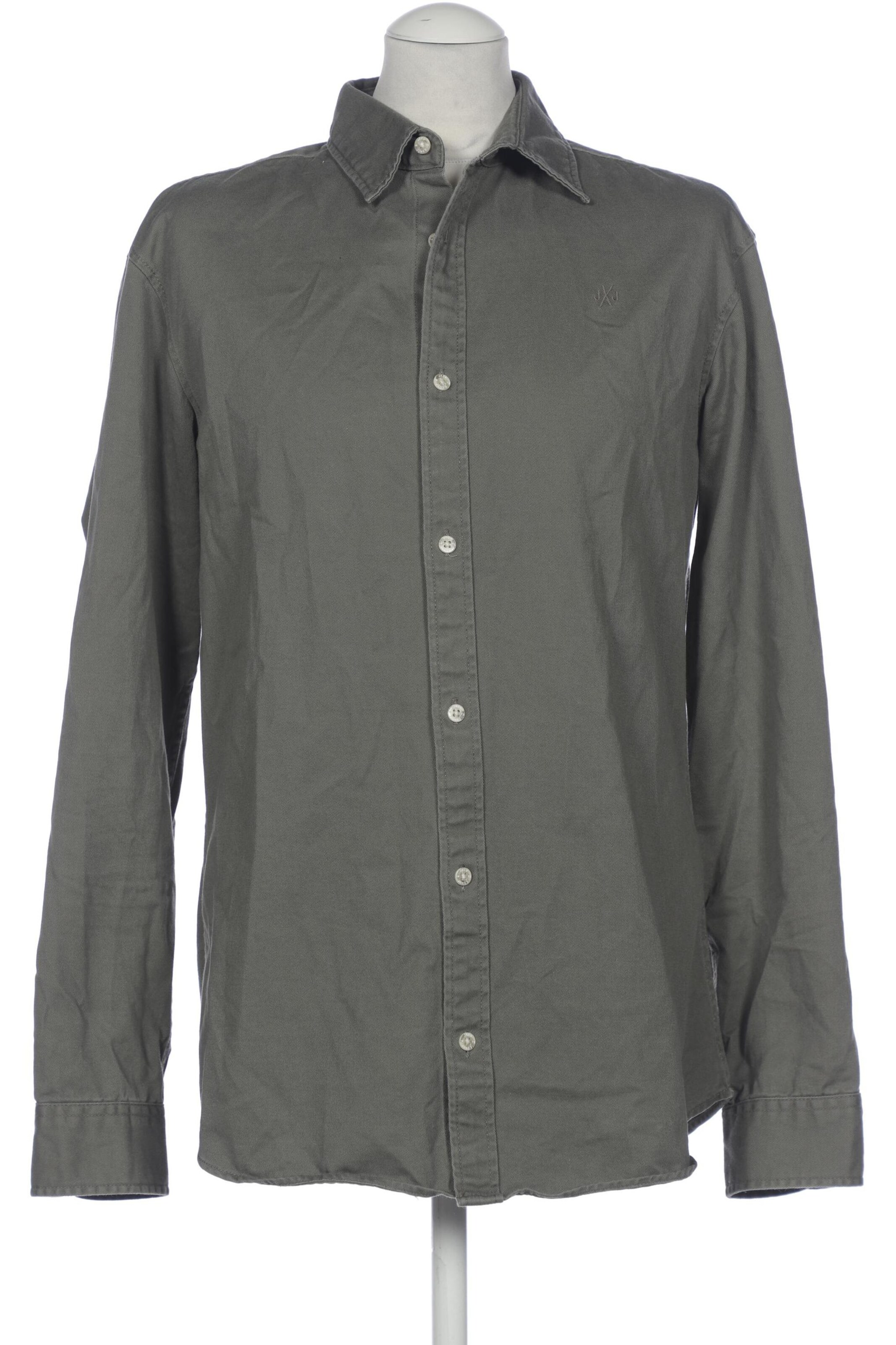 JACK & JONES Button Up Shirt in L in Grey: front