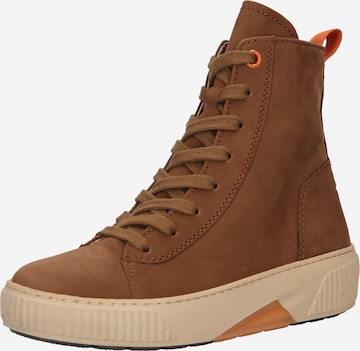 GABOR Sneakers hoog in Bruin: voorkant