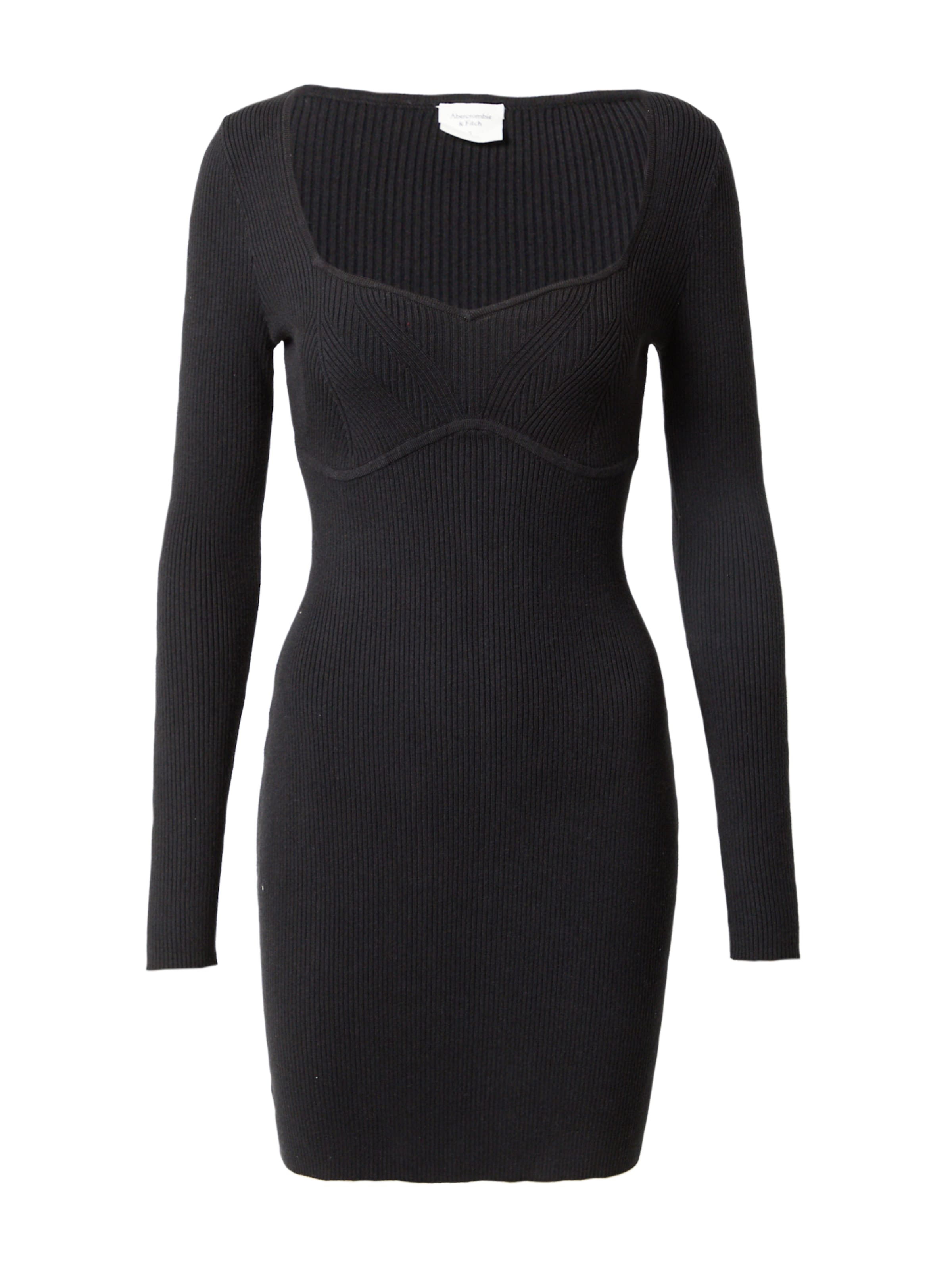 Abercrombie & Fitch Pletené šaty - Čierna: predná strana