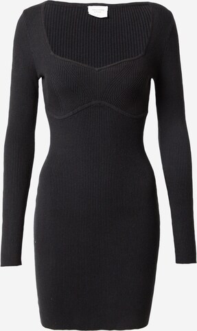 Abercrombie & Fitch Pletena obleka | črna barva: sprednja stran