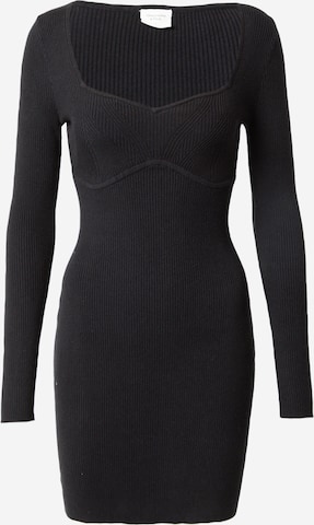 Abercrombie & Fitch Knitted dress in Black: front