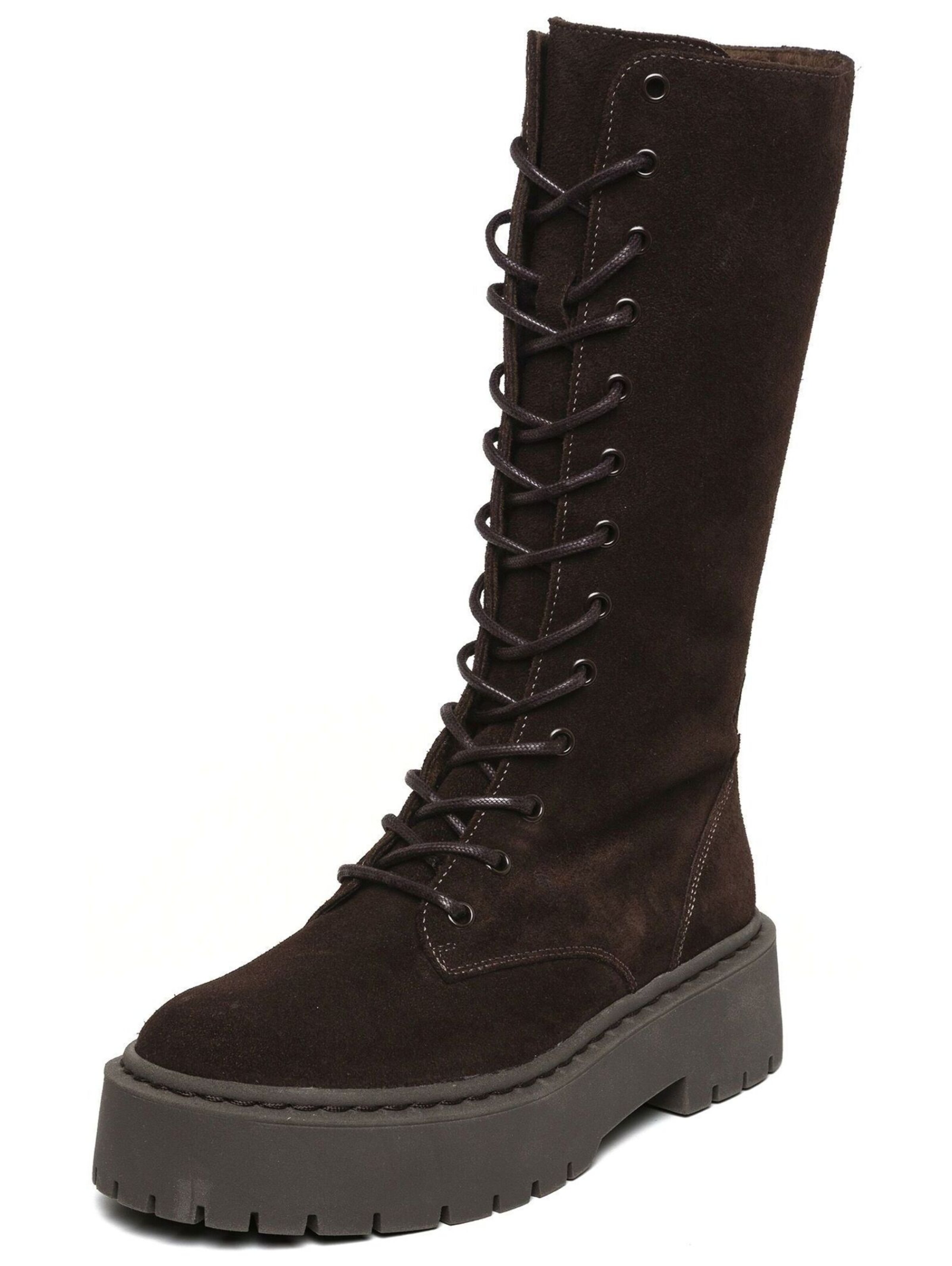 Bottes à lacets STEVE MADDEN en marron : devant