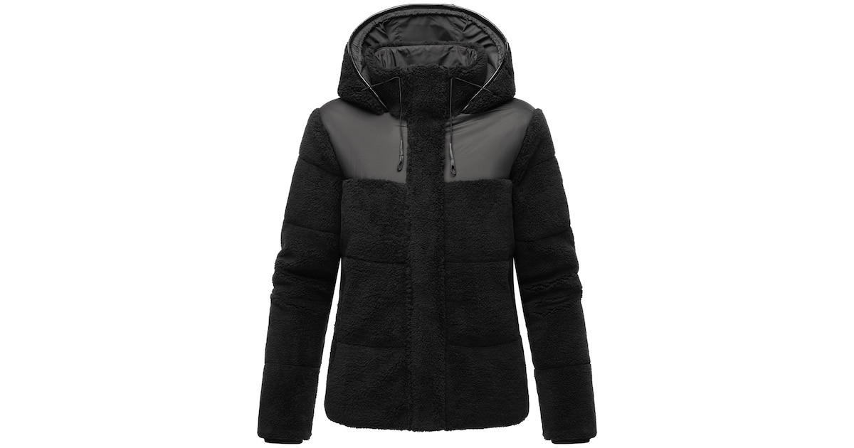 Trendy gewatteerde jas met capuchon khaki - Normale jas Trendy gewatteerde jas met capuchon khaki - Normale jas