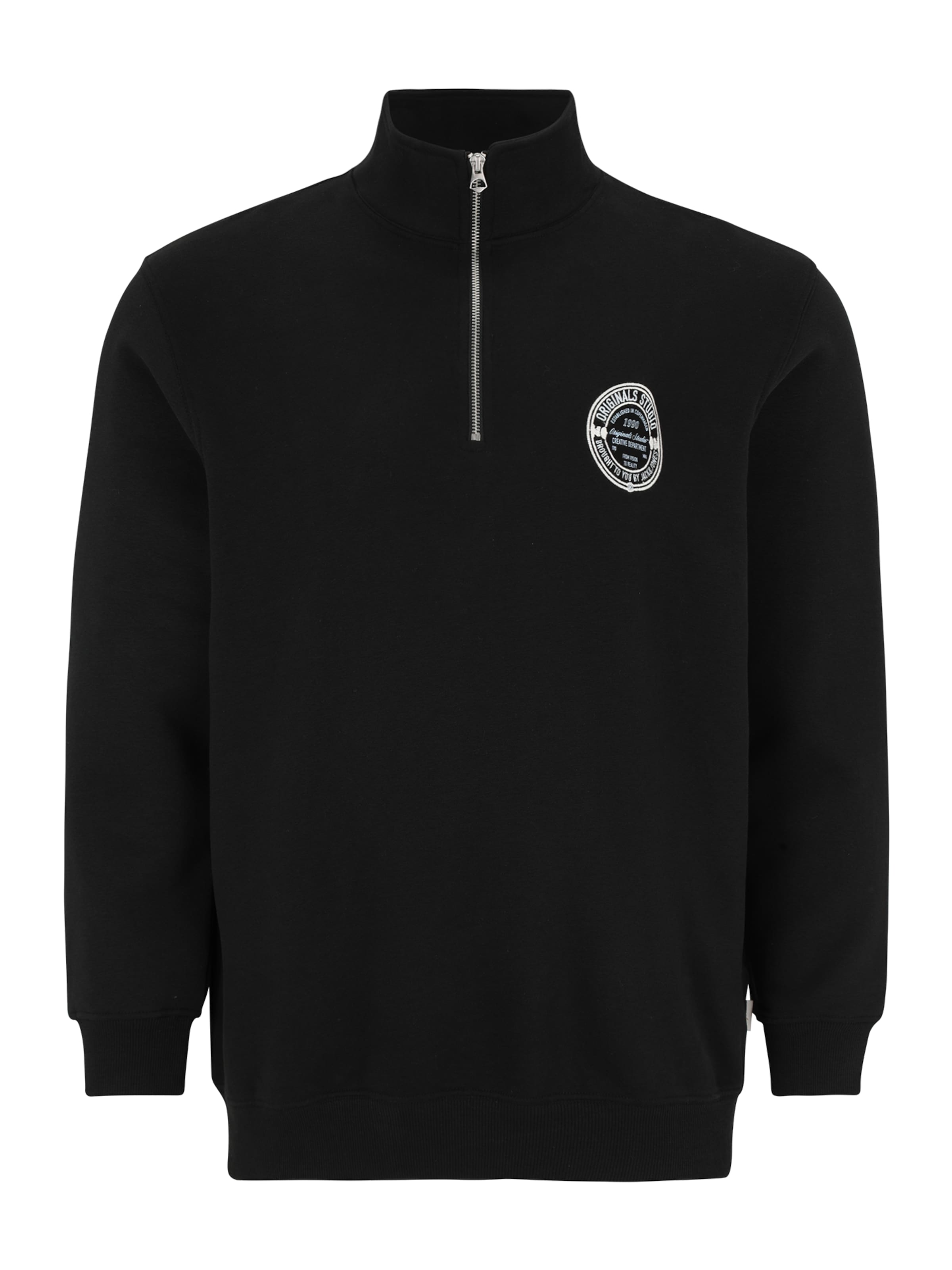 Jack & Jones Plus Sweatshirt 'JORYORK' in Black: front