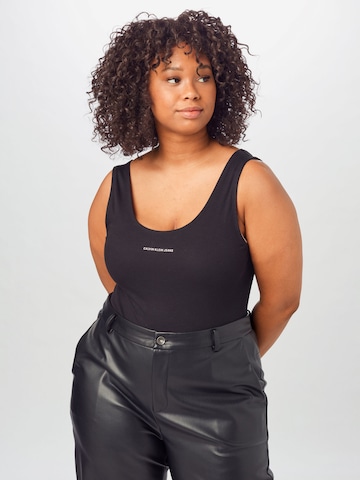 Calvin Klein Jeans Curve Shirt Bodysuit in Black: front