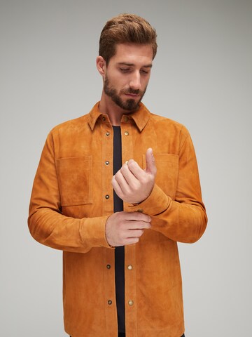 ABOUT YOU x Kevin Trapp Regular fit Button Up Shirt 'Christian' in Brown: front