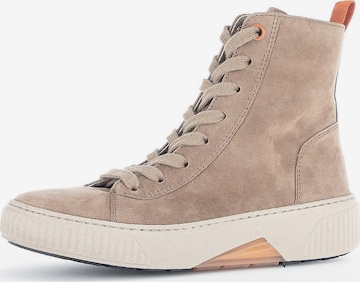 GABOR Lace-Up Ankle Boots in Beige: front