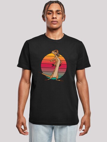 F4NT4STIC Shirt 'Disney König Der Löwen Timon Sunset' in Zwart: voorkant