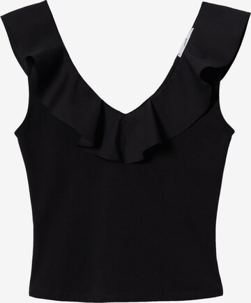 MANGO Top in Black: front